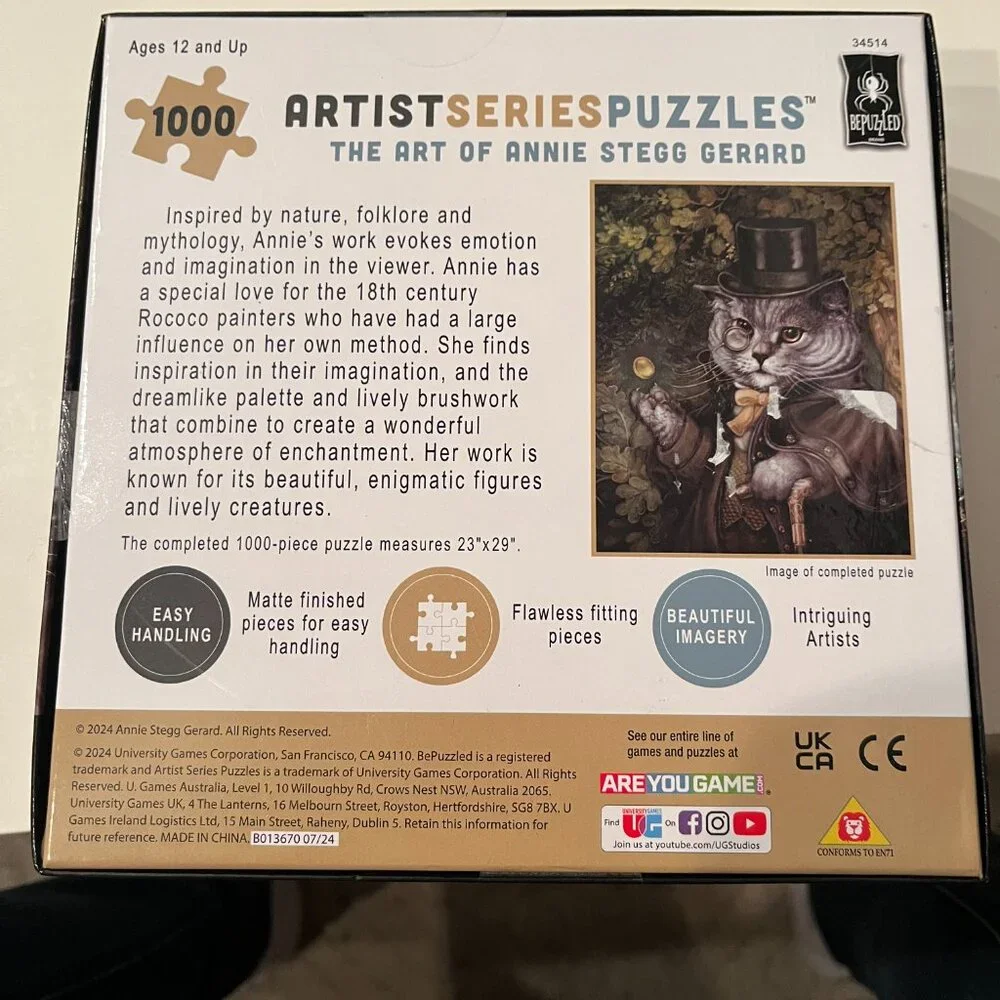 Cat Puzzle!  The Art of Annie‎ Stegg Gerard  (1000 pieces / new) (k/x)